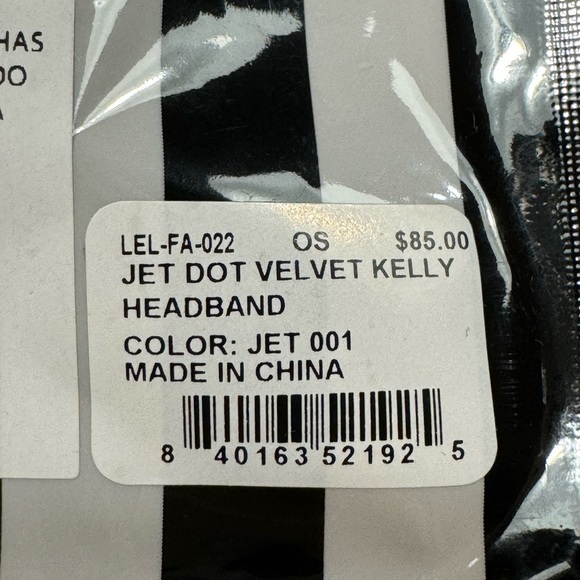 LELE SADOUGHI Jet Dot Velvet Kelly Headband. - Picture 3 of 3